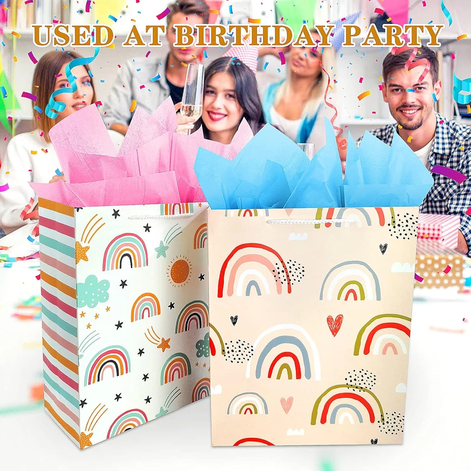 Gift Bag for Girls, Birthday Large Gift Bag Bulk Set Included 2 Pack Paper Gift - Image 4 of 4