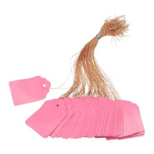 200Pack Price Tags with String, 50x70mm Plastic Tags, Pink