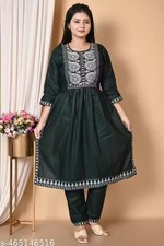 Indian Readymad Party Festive Wedding Rayon Kurta Kurti Pant Set for Women's Gif