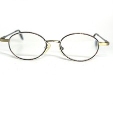 Vintage Oval Eyeglasses Gold Tortoise Frame 50-16-135 Retro Spectacles