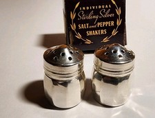 Salière et poivrière miniature vintage Sears et Roebuck en argent sterling 925