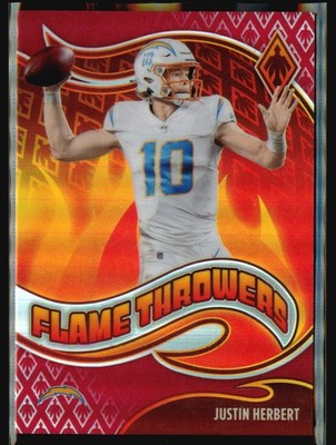 Justin Herbert 2021 Panini Phoenix Flame Throwers Red #/199 #FT-13 Chargers