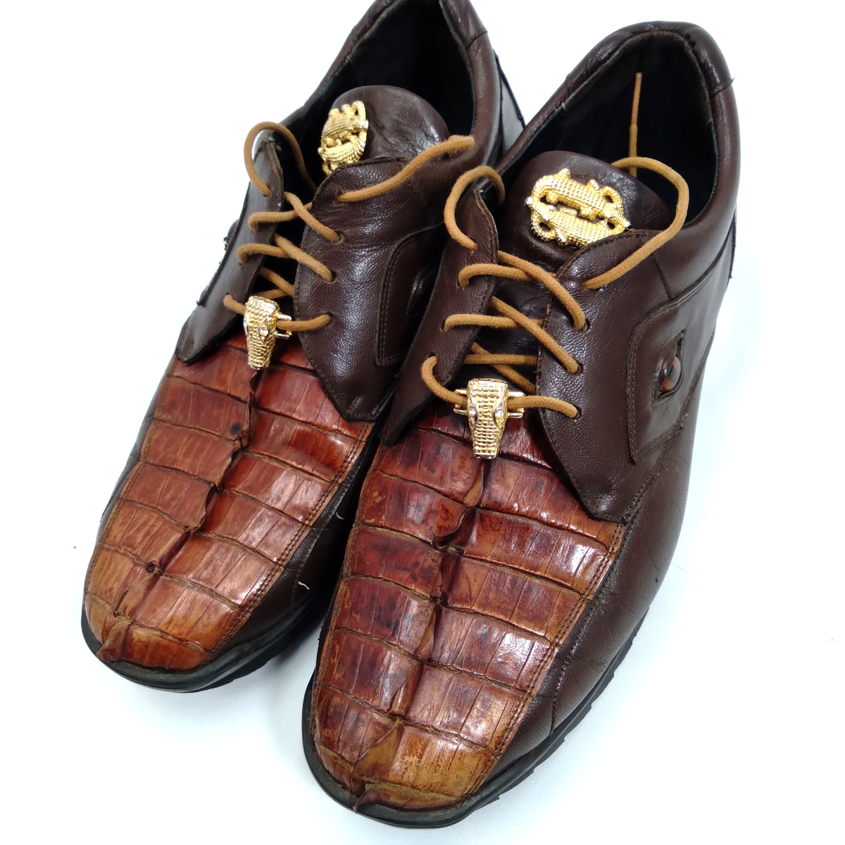 Belvedere Oxfords Shoes Size 10 Brown CrocodileThe Batta - Brown – Belvedere Shoes main image 4