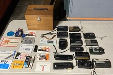 Lot Of 14 Untested Cameras Mostly Kodak Papers American Optics Wood Box Retro