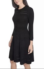 Eliza J Women's Black Fit & Flare Sweater Dress Sz M fit and flare ottoman $118