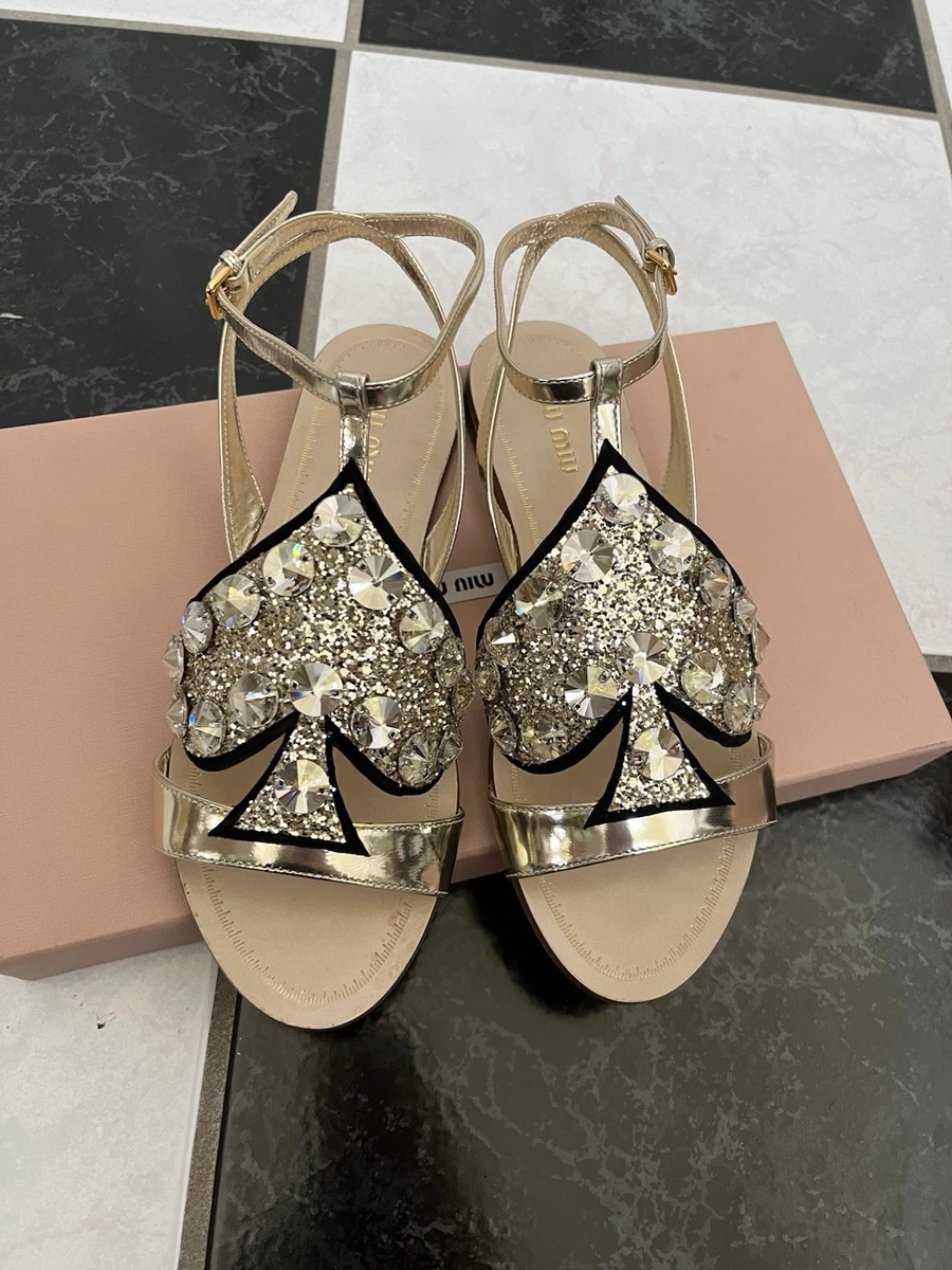 Miu Miu Sandals and Flip Flops Gold for sale | eBay