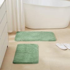 TECHMILLY Non-Slip Bathroom Rugs Sets 2 Piece, Fluffy Soft Luxury Microfiber Sho