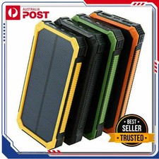 Waterproof 20000mAh Solar Power Bank Dual USB LED Portable Charger
