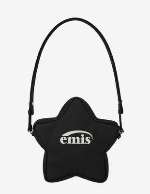 Korean Brand EMIS Star Shape Bag Women's Casual Lifestyle Shoulder Bag Black NWT