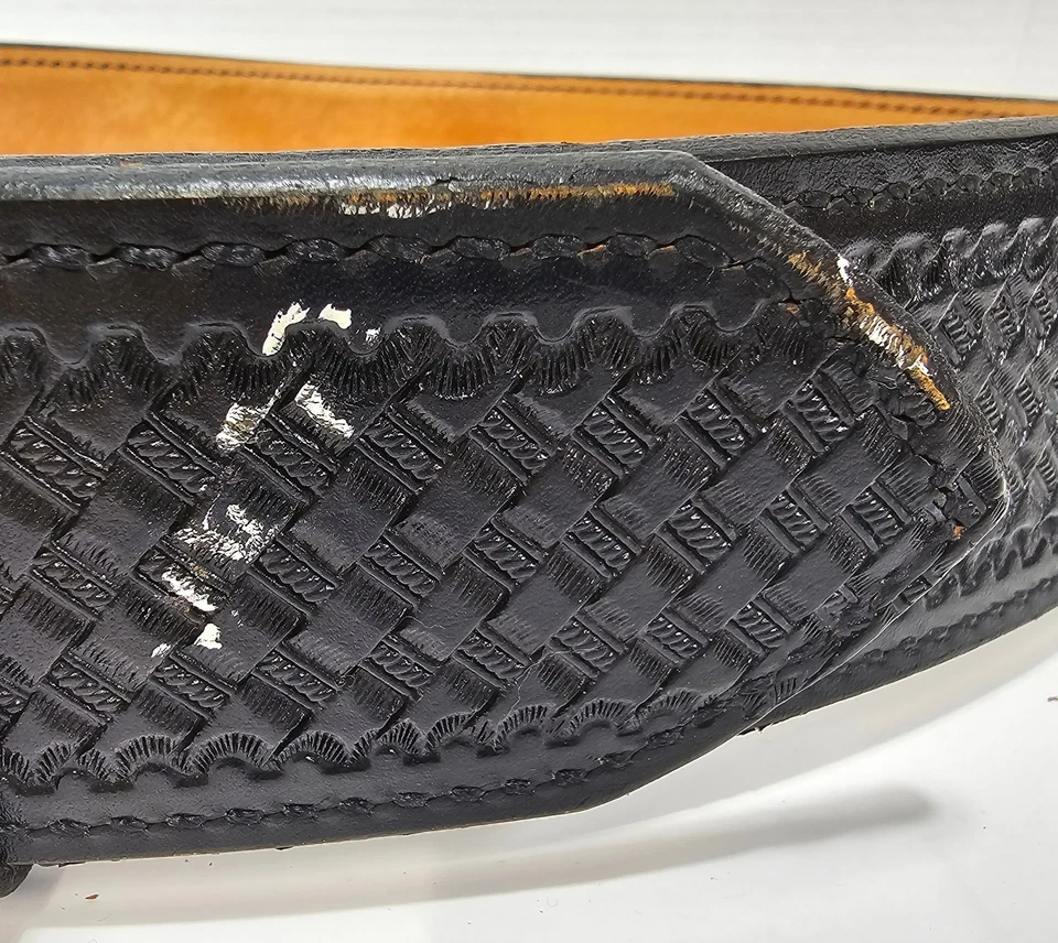 Cinturón Don Hume B101 Cuero Negro 2.25" Servicio Policial Hebilla Dorada Talla 34 Foto 3 de 4