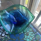Mid-Century Modern Murano Art Glass Bowl Featuring A Distinctive Freeform..VTG