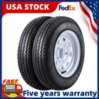 2PCS Trailer Tires on 12" Rim 5.30x12 Lawn Mower 5 Lug On 4.5" 1050 LBS US