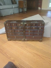 Chinese Wooden and Brass Apothecary Traveling Folding Cabinet Multi Drawer.