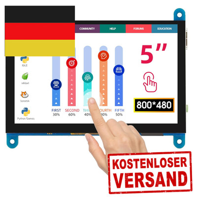 5 Zoll Touchscreen Monitor 800x480 HD LCD Display Kompatibel mit Raspberry Pi