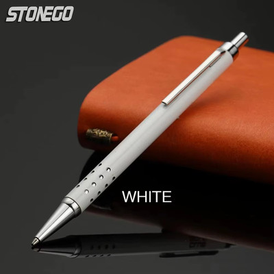 Metal Ballpoint Pen, Retractable Signature Pen Crest Style Metal Housing Black I