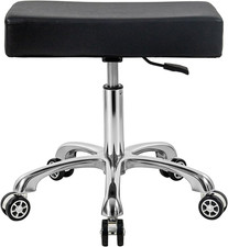 Heavy Duty Adjustable Rolling Stool Chair For Office Massage Tattoo - Black