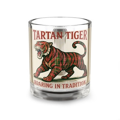 Glass Mug New 10oz Coffee Tea Tartan Tiger Majestic Pattern