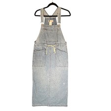 Faded Glory Denim Overall Dress Small Blue Long Vtg 90s Jumper Farm Cottage Boho