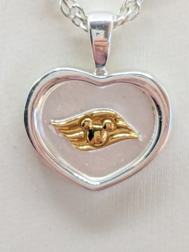 Disney Mickey Mouse Heart Necklace Silver Gold Tone