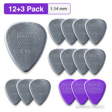 12-PACK Dunlop MAX-GRIP NYLON STANDARD Guitar Picks  1.14mm  449-114, Free Picks