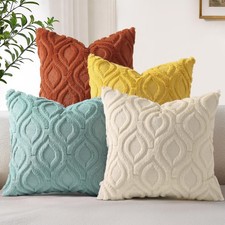 Set of 4 Spring Throw Pillow Covers 18x18 Inch, Neutral Decorative Soft Plush...