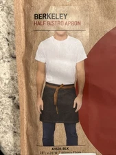 Chef Works Urban Collection Berkeley Half Bistro Apron Black AHS01S New!