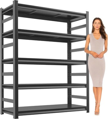 72'' Metal Garage Shelving Heavy Duty 3000 LBS 5 Tier Storage Shelves Adjustable