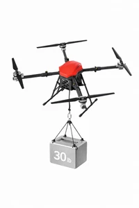 Heavy Lift Drone 30 lb payload AUTONOMOUS MISSION 5 Miles
