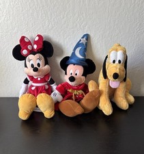 RETIRED Disney Store Exclusive Plush Lot- Minnie Sorcerer Mickey Mouse Pluto