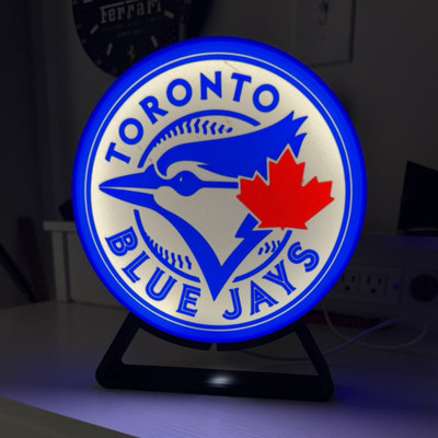 Toronto Blue Jays LED Lighted Sign Lamp, Blue/White/Red/Black Plastic