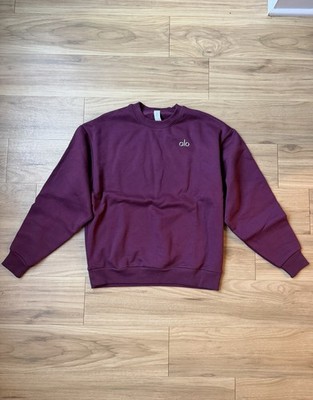Alo Yoga Burgundy Accolade Crewneck Pullover Sweatshirt Size XXS 2XS