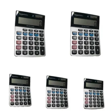 Basics LCD 8-Digit Desktop Calculator, 5-Pack, Silver