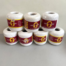 LOT 7 South Maid Size 10 Mercerized Cotton Crochet Thread White D 54 400 Yards