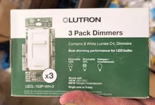 Lutron LECL-153P-WH-3 Electronics Dimmer Switch, Brand New