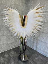 Adult White Gold Angel Wings Lightweight Foam Feather Costume Large Angel