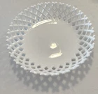 Vintage White Milk Glass Lattice Dish Airy Openwork Accent Bowl.  Anchor Hocking