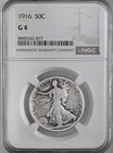 1916-P  50C  WALKING LIBERTY HALF DOLLAR  "PHILADELPHIA"  NGC G4  #8405242-017