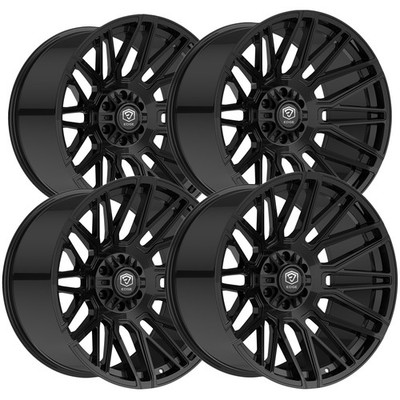(Set of 4) Edge Off-Road 306B 20x10 6x135/6x5.5'' -12mm Gloss Black Wheels Rims