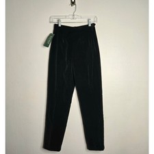 NEW Vintage Lauren Ralph Lauren Black Velvet Side Zip Trouser 2 Petite Christmas