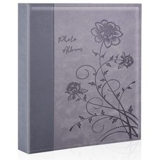 Photo Album 8x10 Clear Pages Pockets Leathe Cover Slip Slide in Photo Album H...