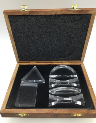 Optical Prism Set Of 6 Pieces Clear Acrylic Teaching Aid Wooden Boxed ...