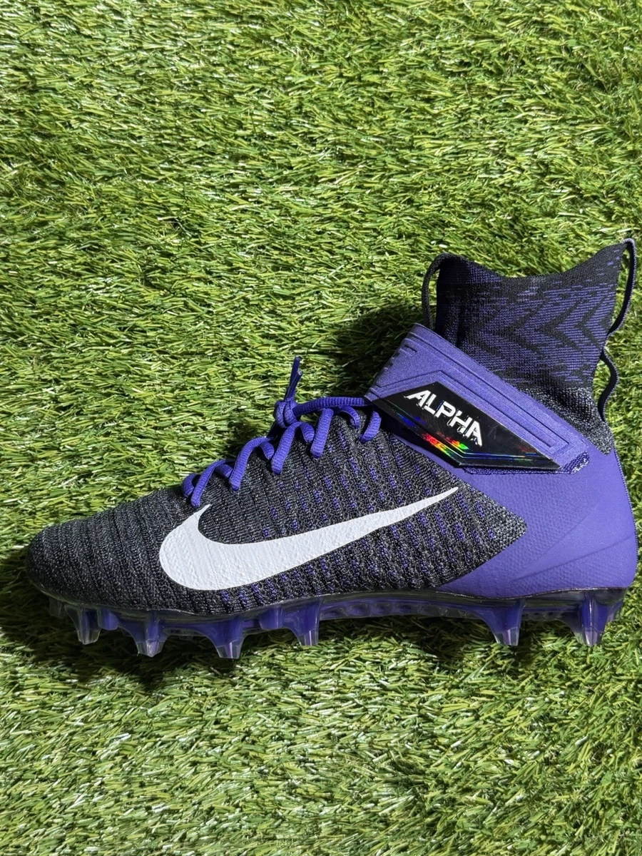 New Nike Alpha Menace 4 Pro Football Cleats Black Purple Size 13.5 FZ7702-003 Nike Alpha Menace 4 Elite Pro Football Cleats Black Purple  main image 2