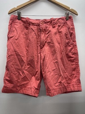 Aeropostale Coral-Pink Flat Front Chino Shorts Size 31 Men's 100% Cotton EUC