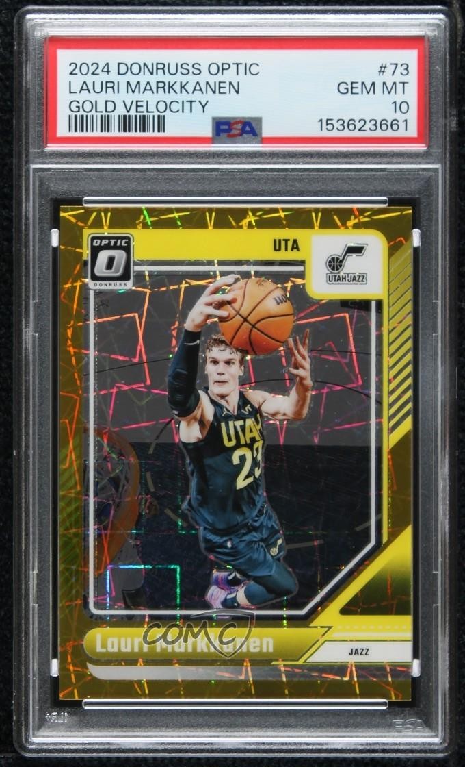 2024 Donruss Optic Gold Velocity Prizm 8/10 Lauri Markkanen PSA 10 GEM MT 04cw