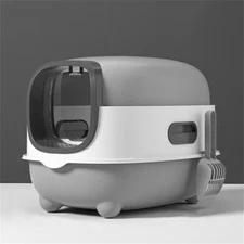 XL Hooded Flip Top Litter Box for Cats w/ Built-In Odor Control Charcoal Filter