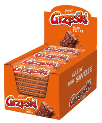 36 x Goplana GRZESKI Toffee Wafers in Milk Chocolate BOX 36 x 36g / 45.5oz
