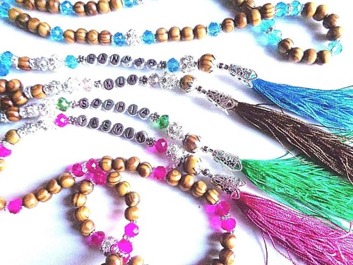 Tasbeeh, Tasbih, Masbaha, Misbaha 100,99,55,33 cuentas, marcador del Corán, cualquier nombre añadido - Imagen 34 de 134
