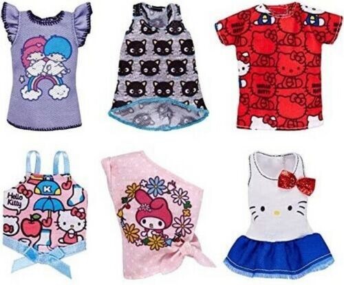 Barbie Fashions - Hello Kitty (set of 6) - doll outfit, clothes, dress - Picture 2 of 8