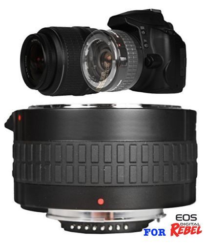 2X OPTYCZNY AUTOFOCUS TELEZOOM KONWERTER DO CANON EOS REBEL DSLR T7 T7I T5 T6 - Zdjęcie 1 z 4