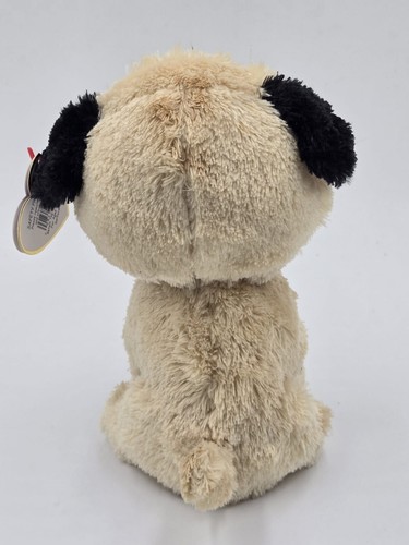 Ty Beanie Boos - 6” Pugsly the Dog 2013 Pink solid Eyes purple tag new - Picture 8 of 8